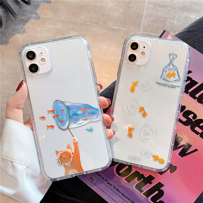Apple Iphone 15 - Güzel Balıklar Desenli Şeffaf Telefon Kılıfı