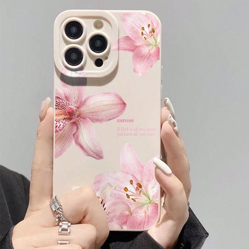 Samsung Galaxy A55 - Mavi Çiçek Desenli Silikon Kılıf Samsung