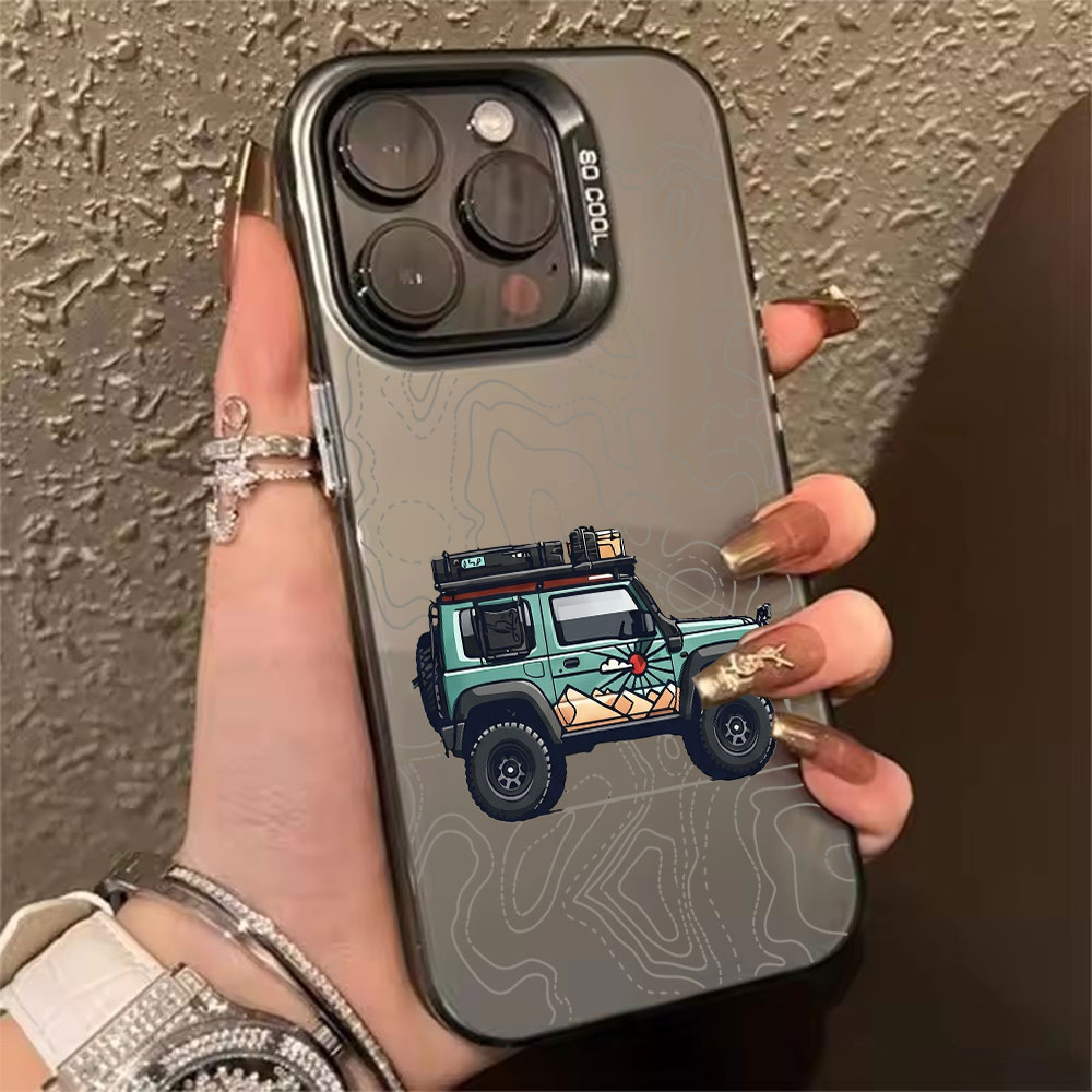 Apple Iphone 15 Pro Max - Basit Araba Desenli Telefon Kılıfı iPhone